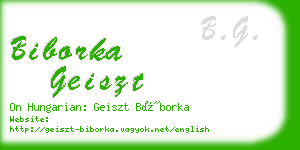 biborka geiszt business card